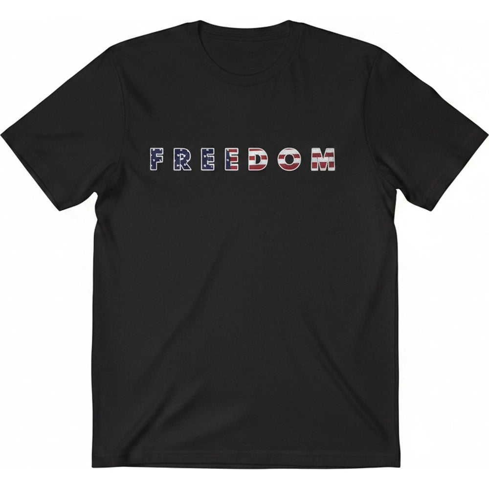 Custom Photo T-Shirt with Freedom Text and 250th Anniversary Eagle product on white background