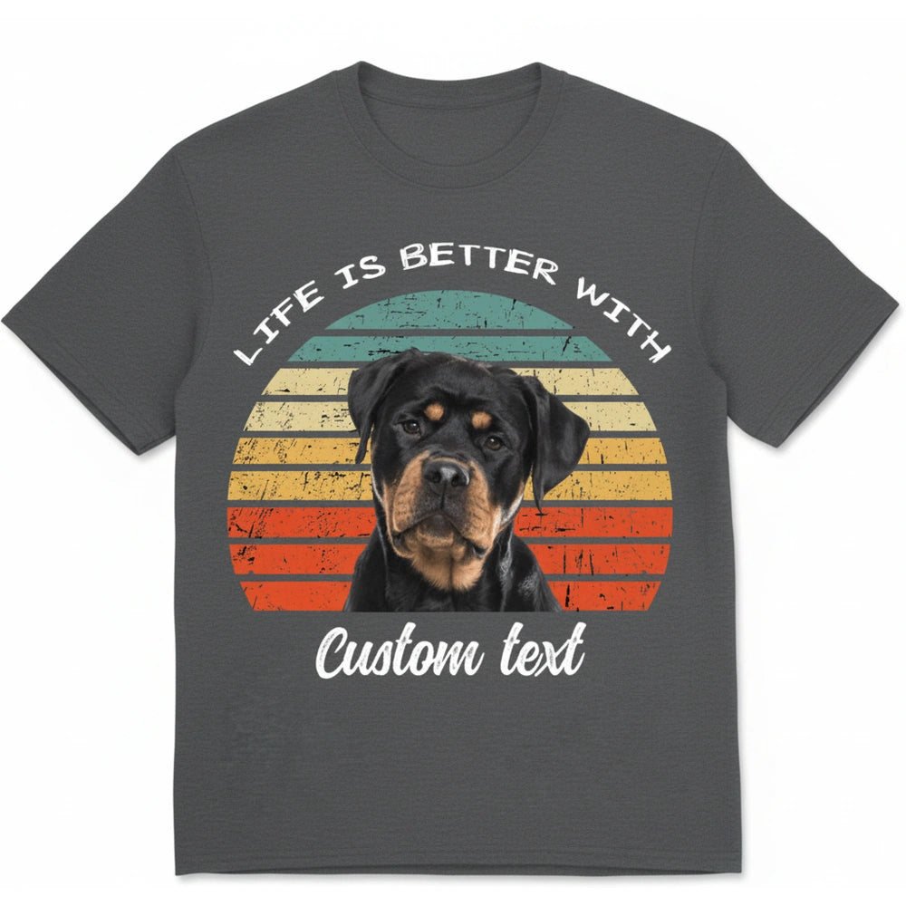 Custom Photo Upload T-Shirt Life Is Better With Retro Sunset product on white background