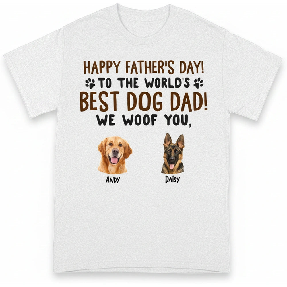 Custom Photo Upload Hoodie with Dog Dad Father's Day Design product on white background