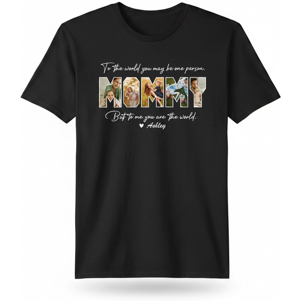 Custom Photo Upload Hoodie featuring Mommy Photo Collage Design product on white background