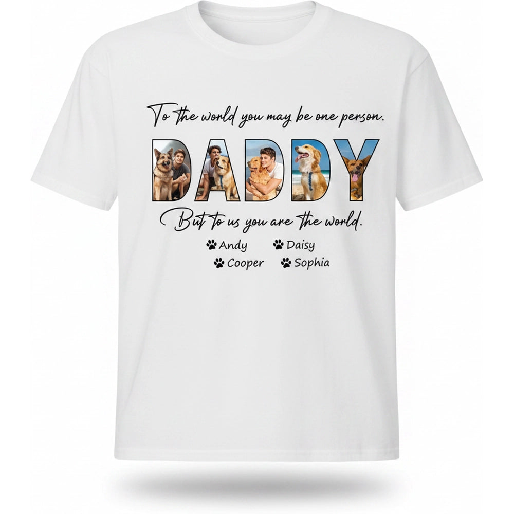 Custom Photo Upload Hoodie To the World You Are the World product on white background