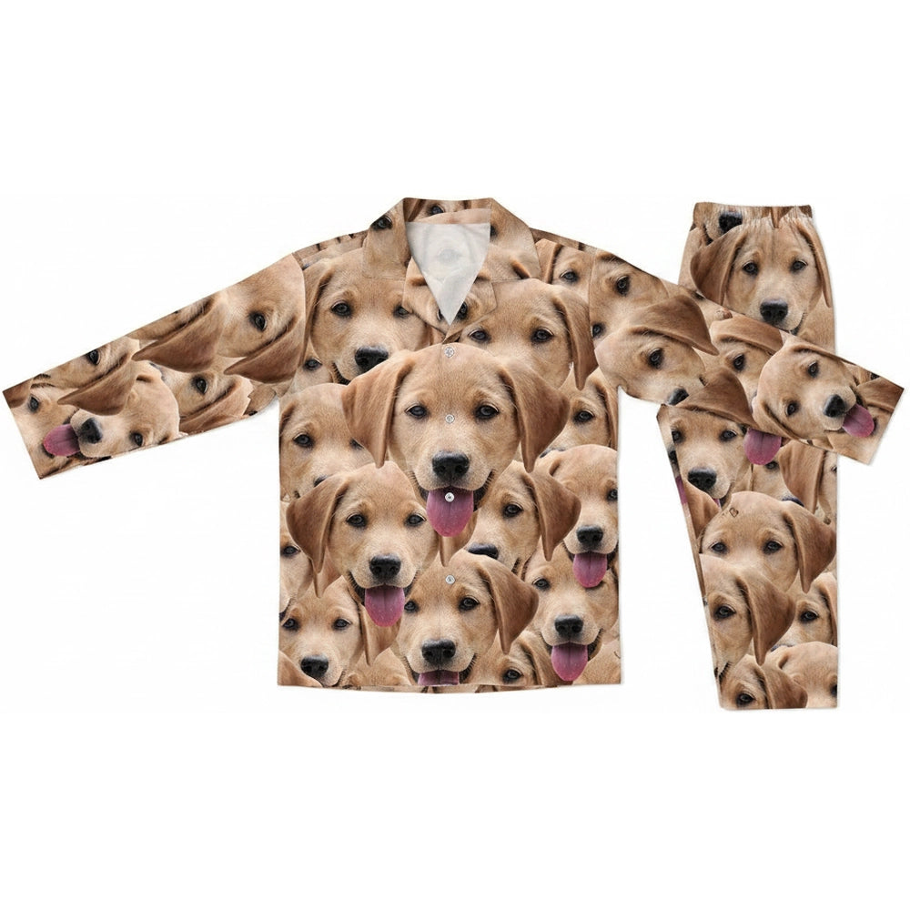 Custom Photo Upload Pajamas with Golden Retriever Faces product on white background
