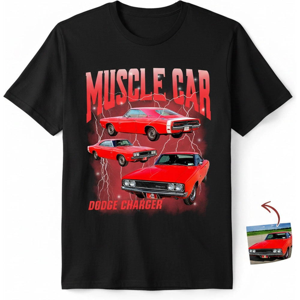 Custom Photo Upload Muscle Car Dodge Charger Hoodie product on white background