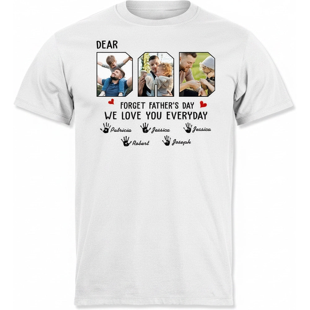Custom Photo Upload Hoodie with Dear Dad and Handprints product on white background