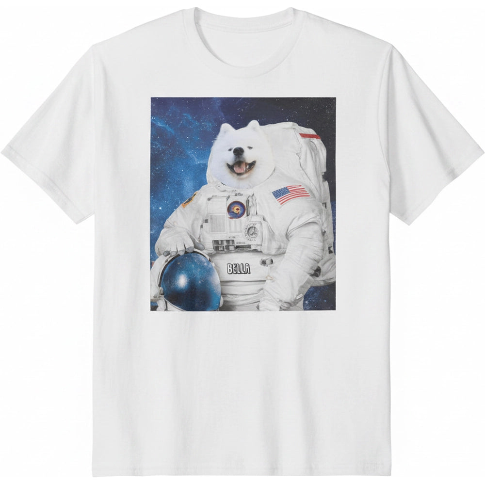 Funny Pet Astronaut Dog Shirt product on white background