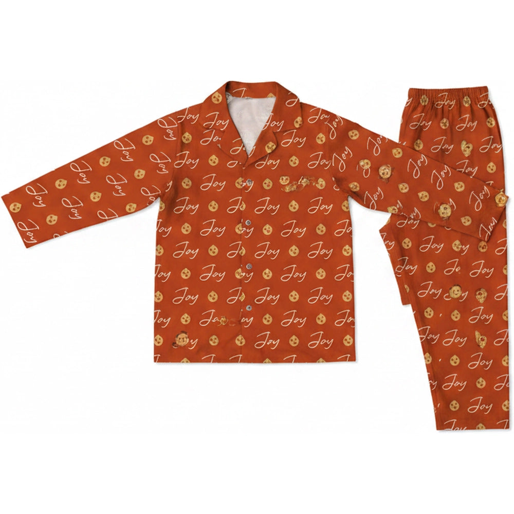 Custom Personalized Pajamas with Joy Text & Cookies Pattern product on white background