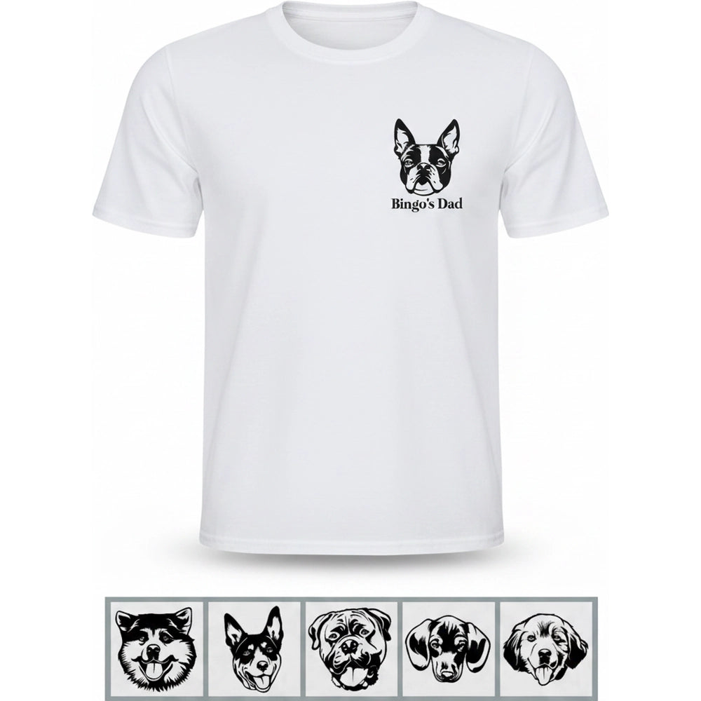 Custom Personalized T-Shirt with Dog Portrait product on white background