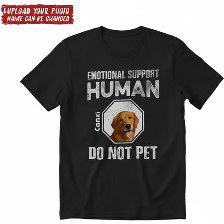Custom Emotional Support Human Dog & Cat Shirt product on white background