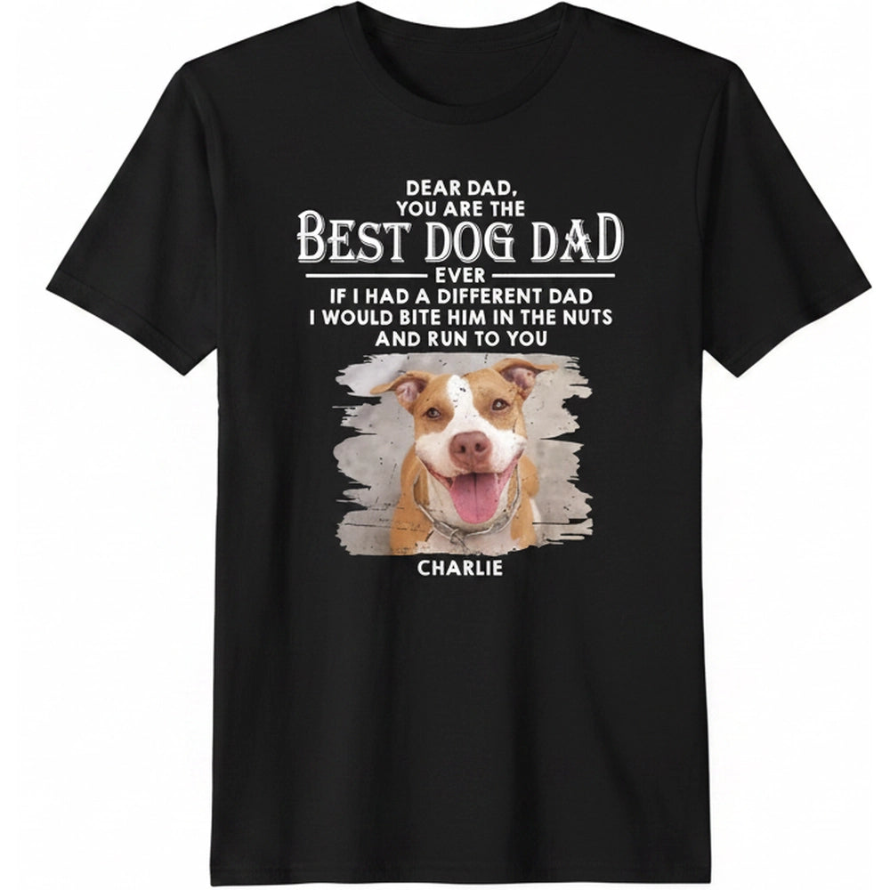 Dogs Run To You Personalized Custom Photo Dog Dad T-Shirt product on white background