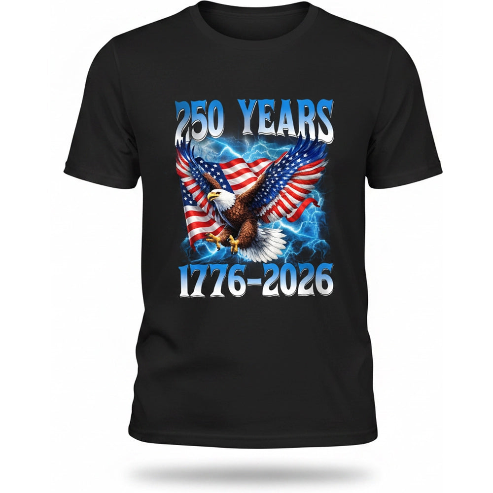 Custom Photo Upload Hoodie with 250 Years Eagle & American Flag product on white background