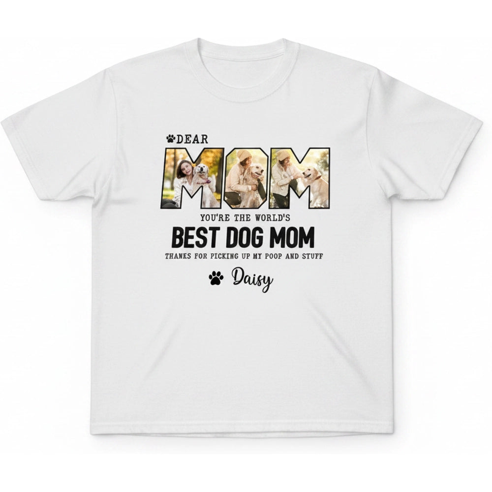 Custom Photo Upload Hoodie for Dog Moms with Paw Print Design product on white background