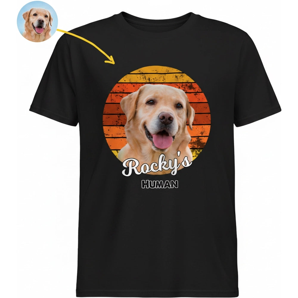 Vintage Retro Sunset Dog T-shirt product on white background