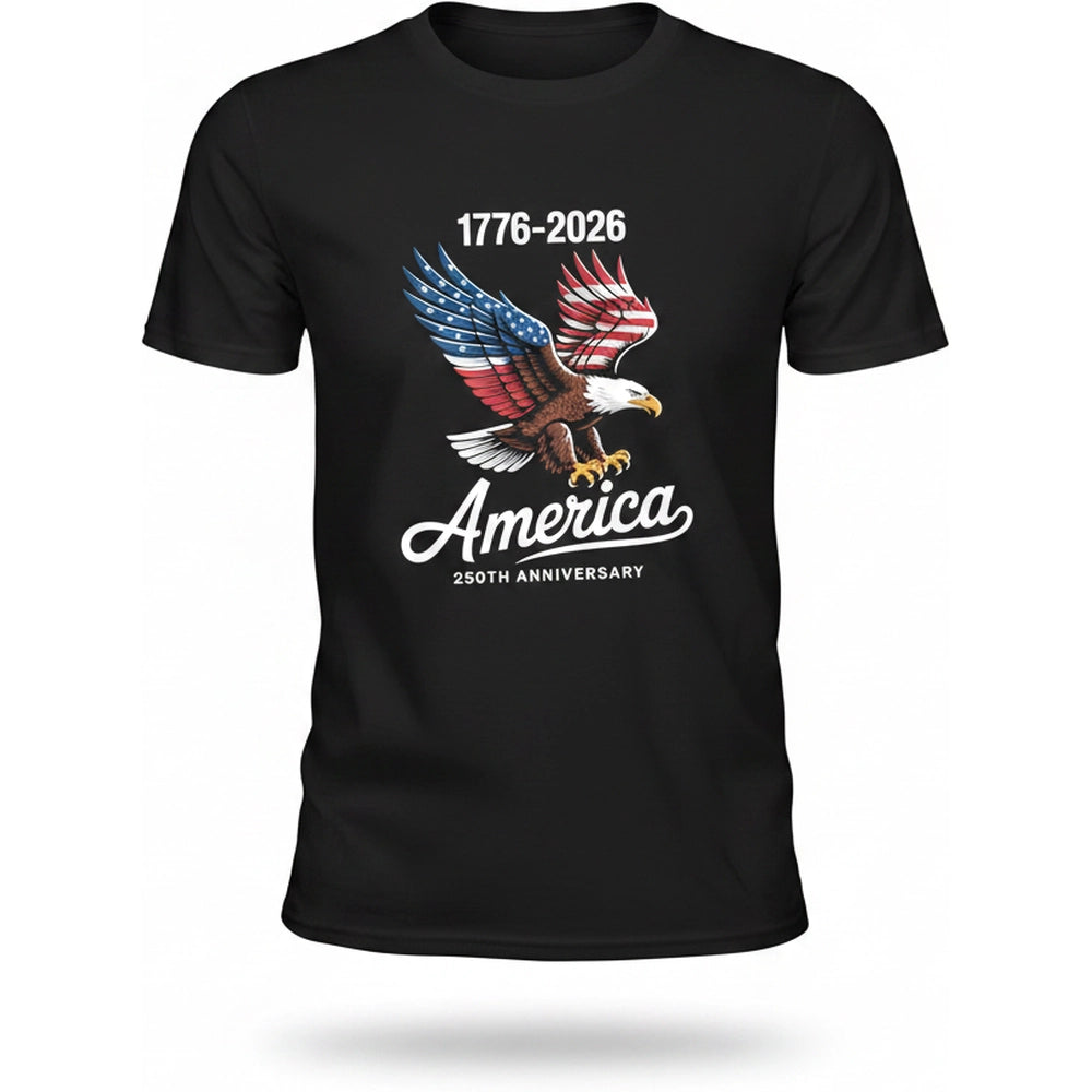 Celebrate 250 Years of America USA Anniversary 1776-2026 Dark Shirt product on white background