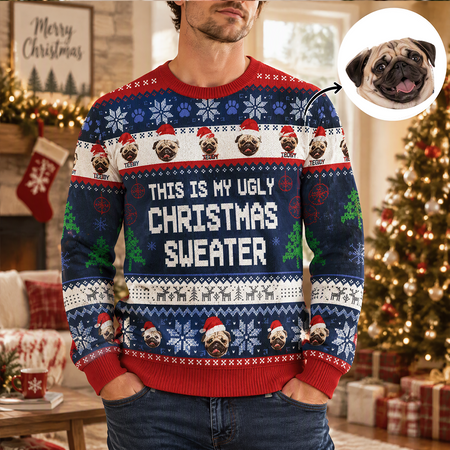 Custom Personalized Pug Sweater This Is My Ugly Christmas Sweater 4AMR6