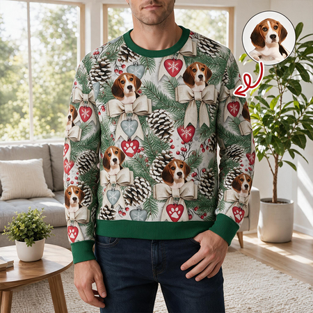 Custom Photo Upload Christmas Cat Sweater FCNTL