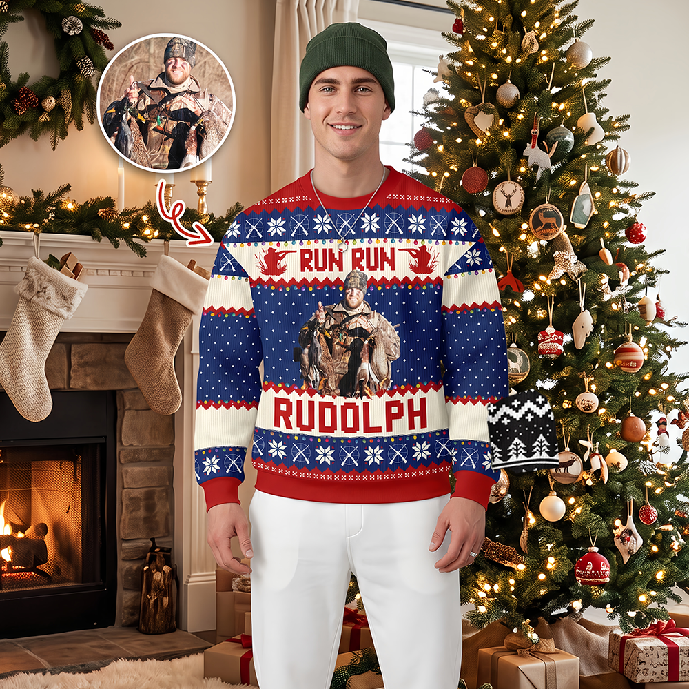 Custom Photo Upload Merry Huntmas Ugly Christmas Sweater X9FSH