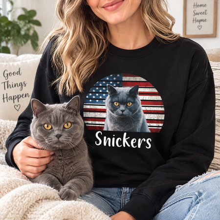 Dog Cat Vintage Photo Sweatshirt Personalized Custom Pet TSDJQ