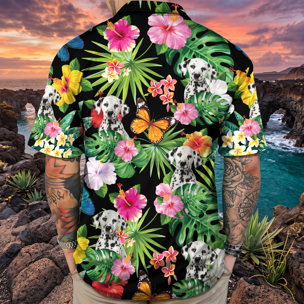 Custom Dog Photo Tropical Hawaiian Shirt