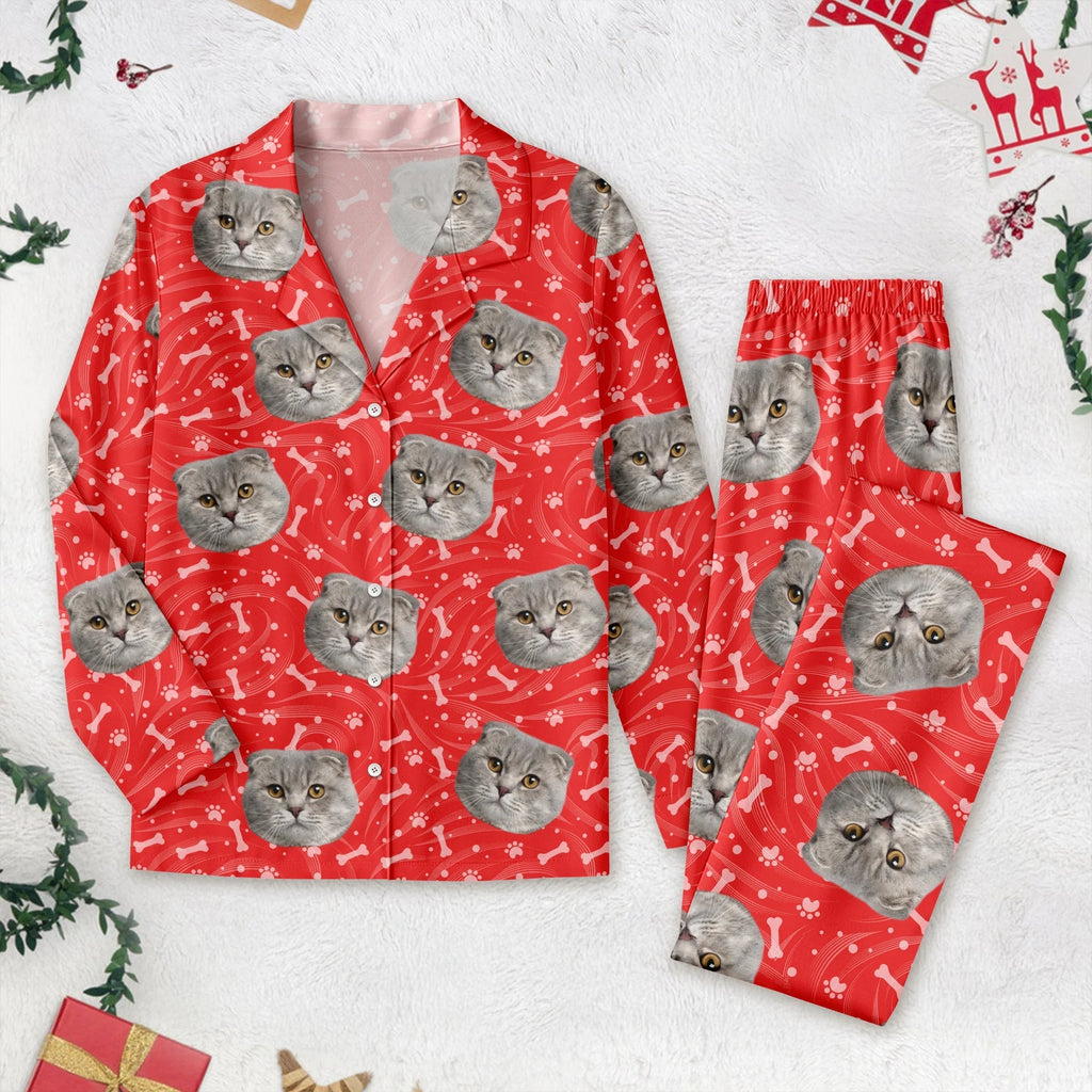 Custom Photo Tie Dye Background Cat Pajamas N304	HCGPJ
