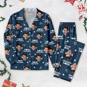Custom Photo Upload Pajamas with I Love My Girlfriend & Stars JY8OQ
