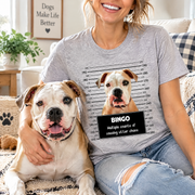 Custom Personalized Dog Mugshot T-Shirt with Photo Upload YR9SC
