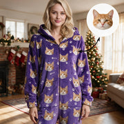 Custom Galaxy Onesie Pajamas Cat Pajamas — Gift for Cat Lovers KR37P