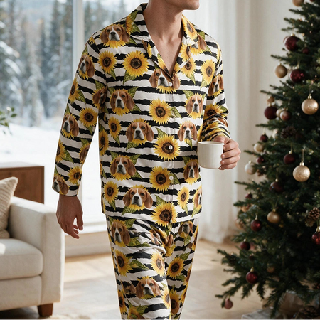 Custom Sunflower Pattern Dog Cat Pajamas — Gift for Pet Lovers 6G7B7
