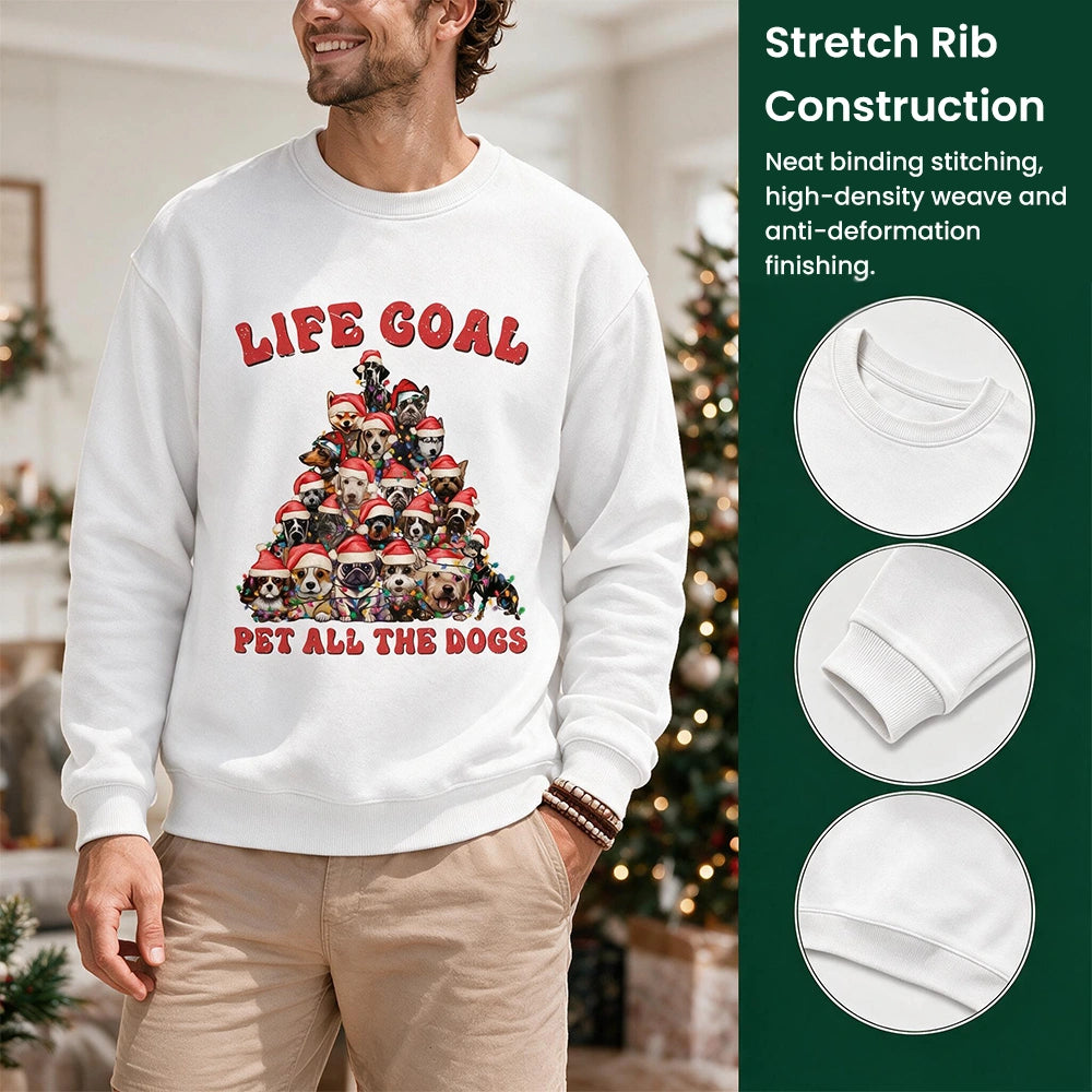 Custom Photo Sweatshirt Life Goal Pet All The Dogs Christmas 0NJBG