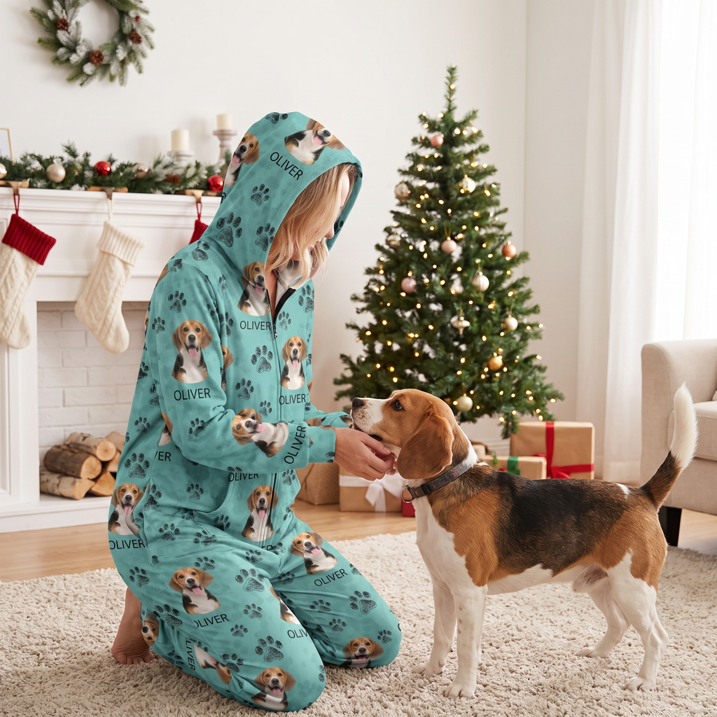 Custom Dog Cat Paw Onesie Pajamas — Gift for Pet Lovers R2XAS