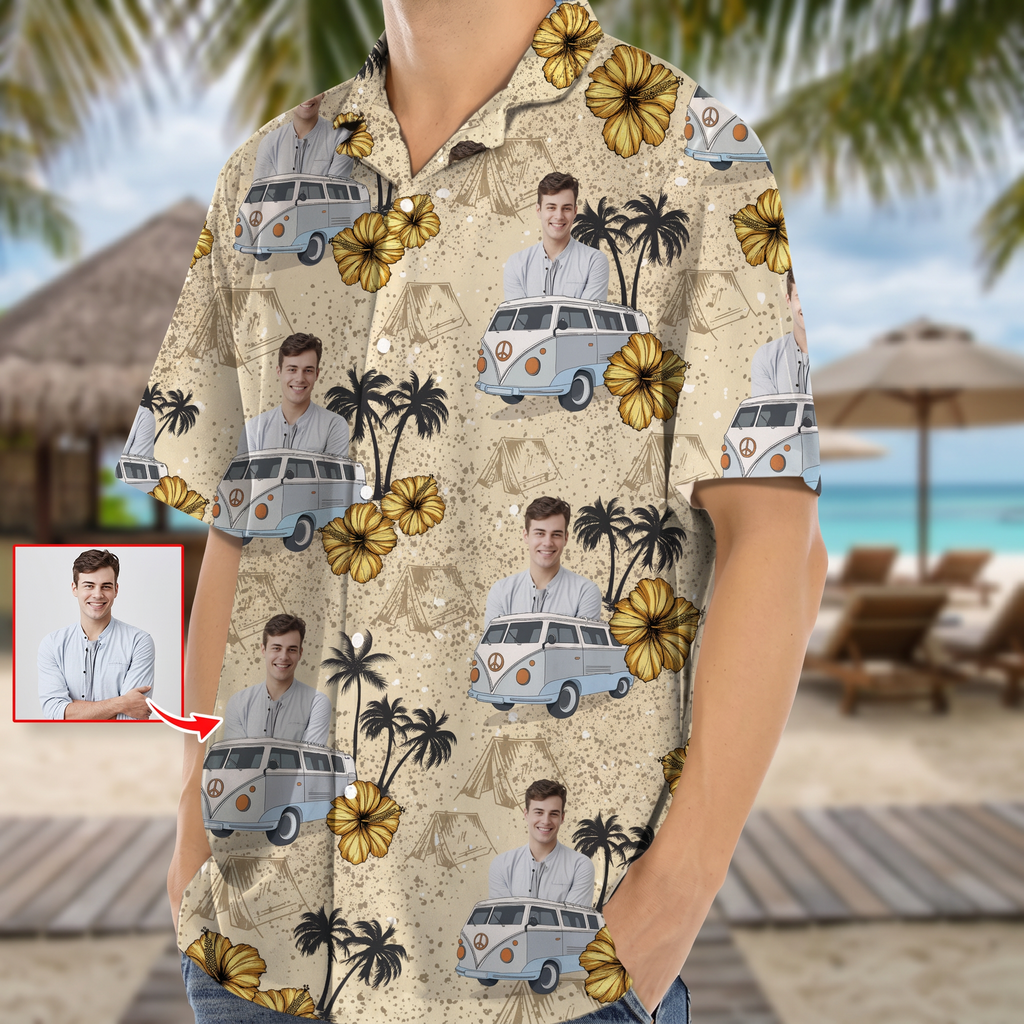 Upload Photo RV Camping Hawaiian Shirt