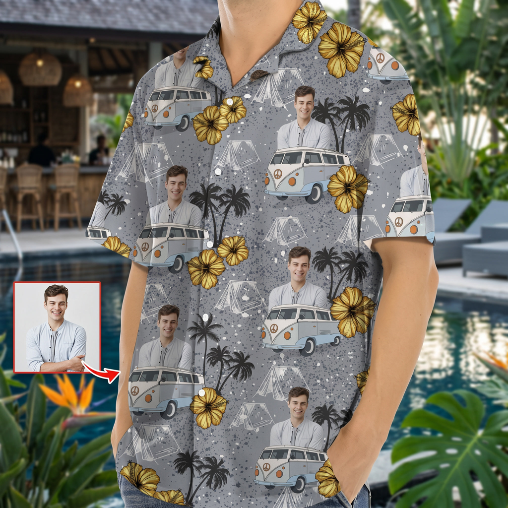 Upload Photo RV Camping Hawaiian Shirt