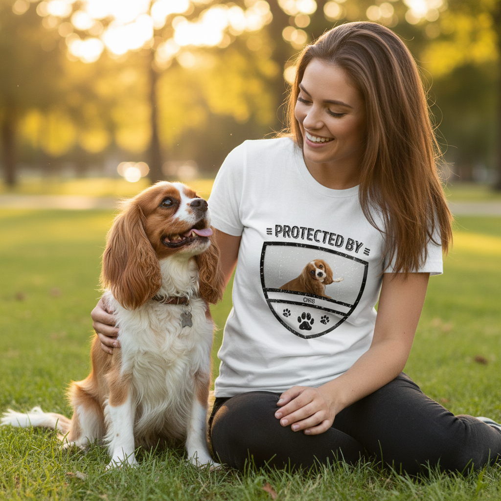 Custom Protected Kid Dog Lover Baby T-Shirt — Gift for Dog Lovers C9DSK