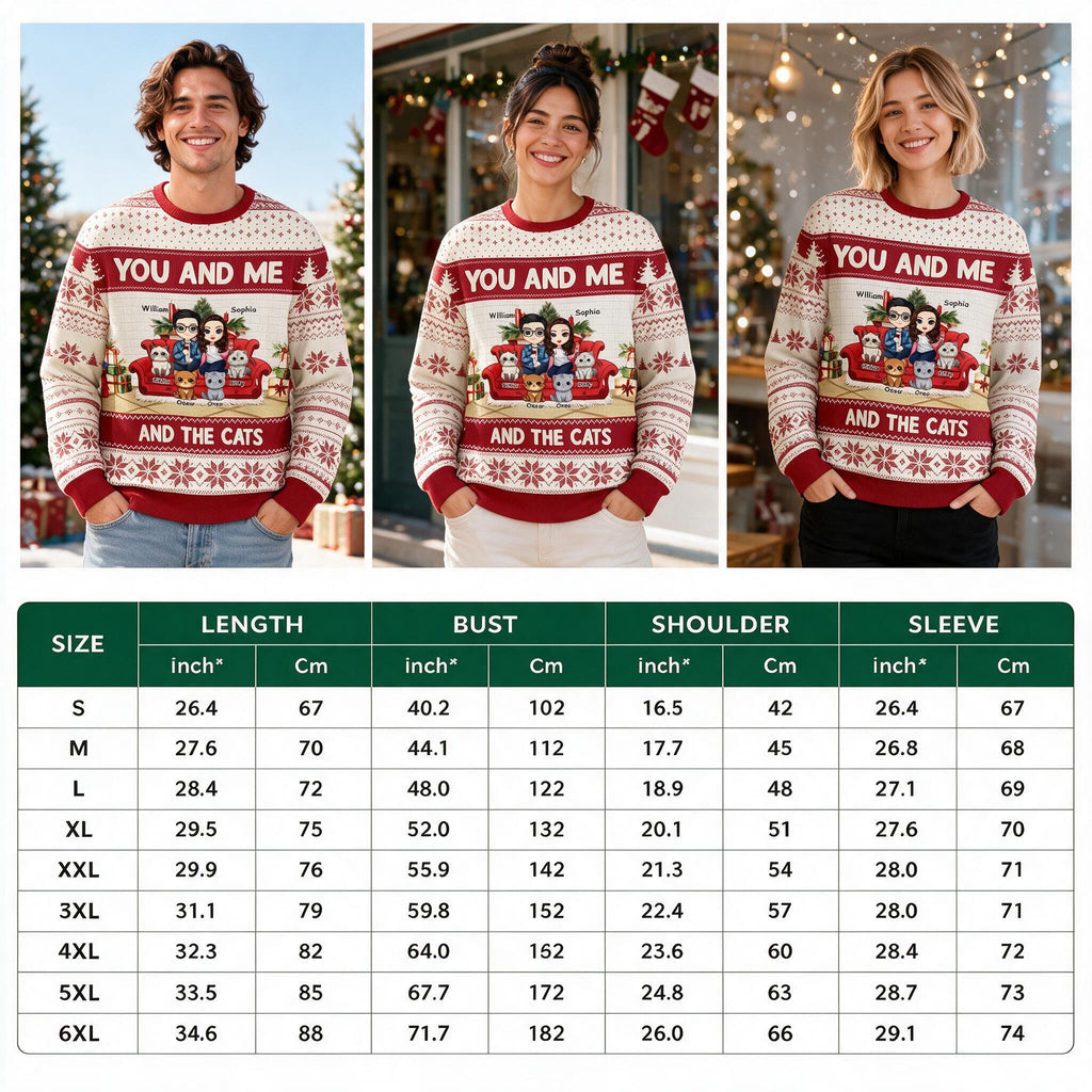 You And Me And The Cat/Dog Personalized Ugly Sweater for Pet Lovers WR83V