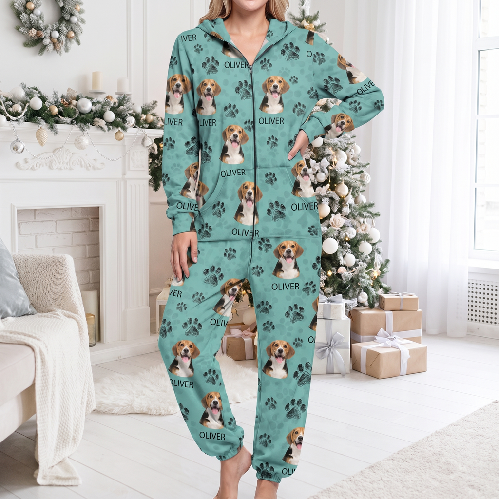 Custom Dog Cat Paw Onesie Pajamas — Gift for Pet Lovers R2XAS