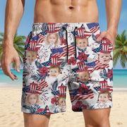 Custom Photo US Flag Hawaii Beach Short 3FLB7