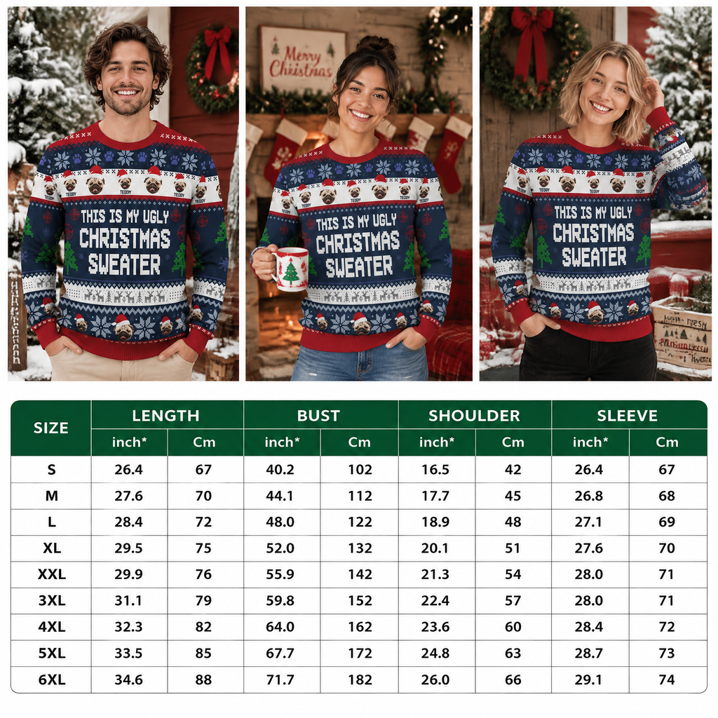 Custom Personalized Pug Sweater This Is My Ugly Christmas Sweater 4AMR6