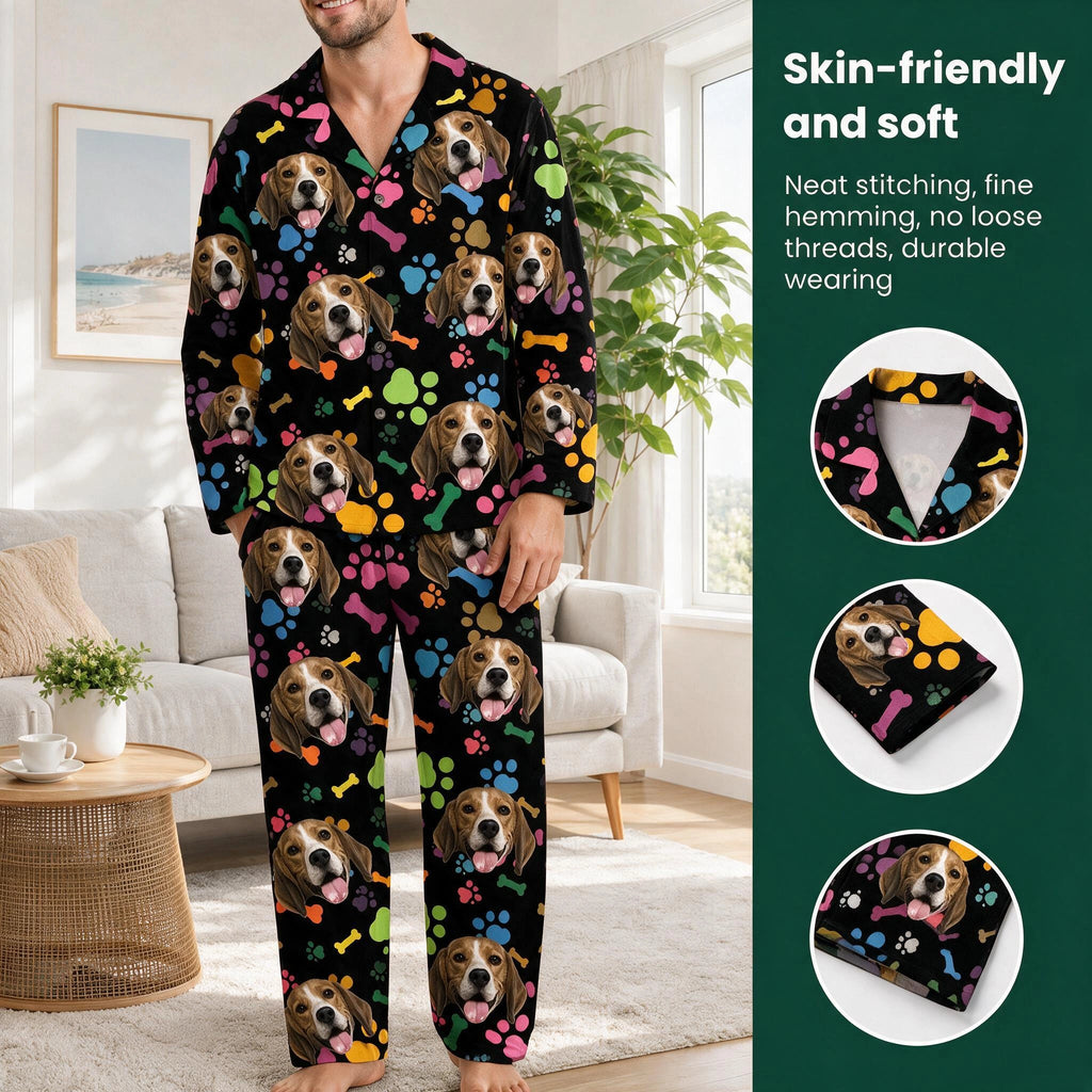 Custom Dog Paw Bone Pattern Pajamas — Gift for Dog Lovers DVK25