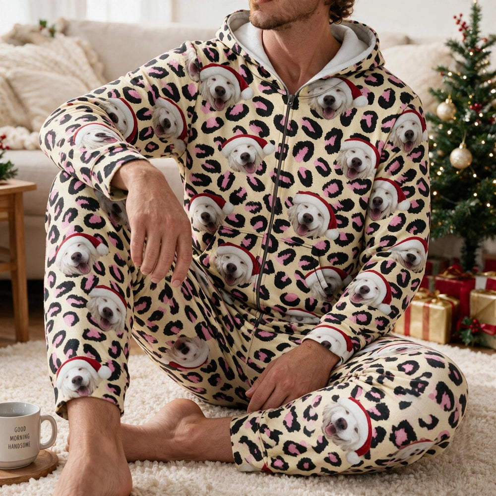 Custom Dog Leopard Pattern Onesie Pajamas — Gift for Dog Lovers HSMUW