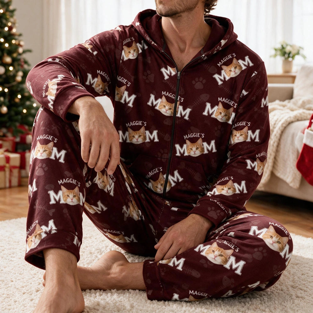 Custom Cat Dad Mom Onesie Pajamas — Gift for Dad O3YX4