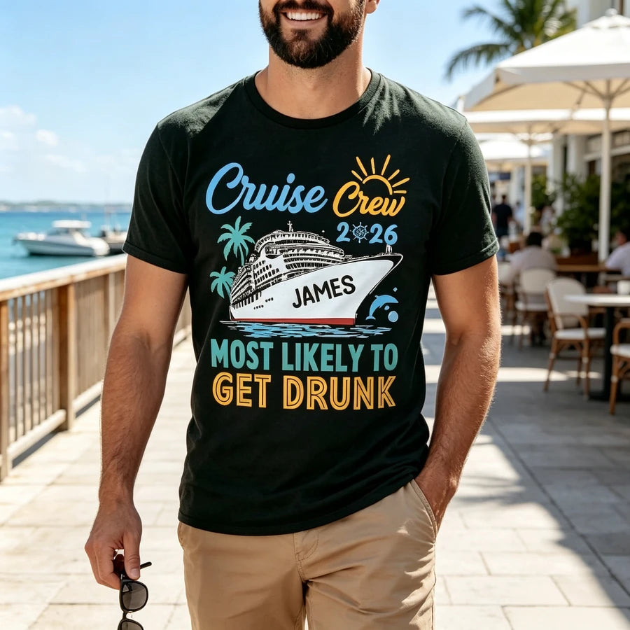 Custom Name Cruise Crew T-shirt - product care and notice