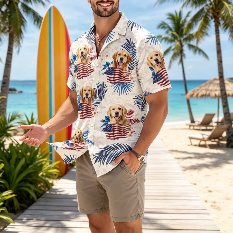 Custom Dog Cat America Hawaiian Shirt - product care and notice
