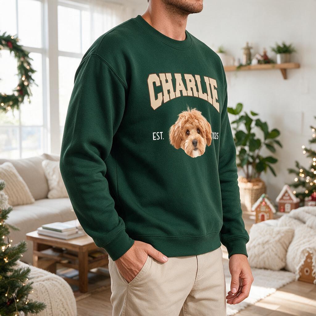 Custom Dog Photo And Name Sweatshirt For Dog Lover SKAAG
