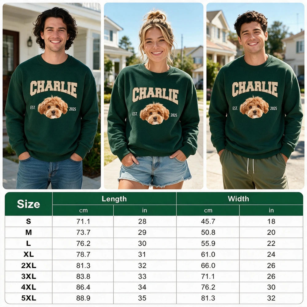Custom Dog Photo And Name Sweatshirt For Dog Lover SKAAG