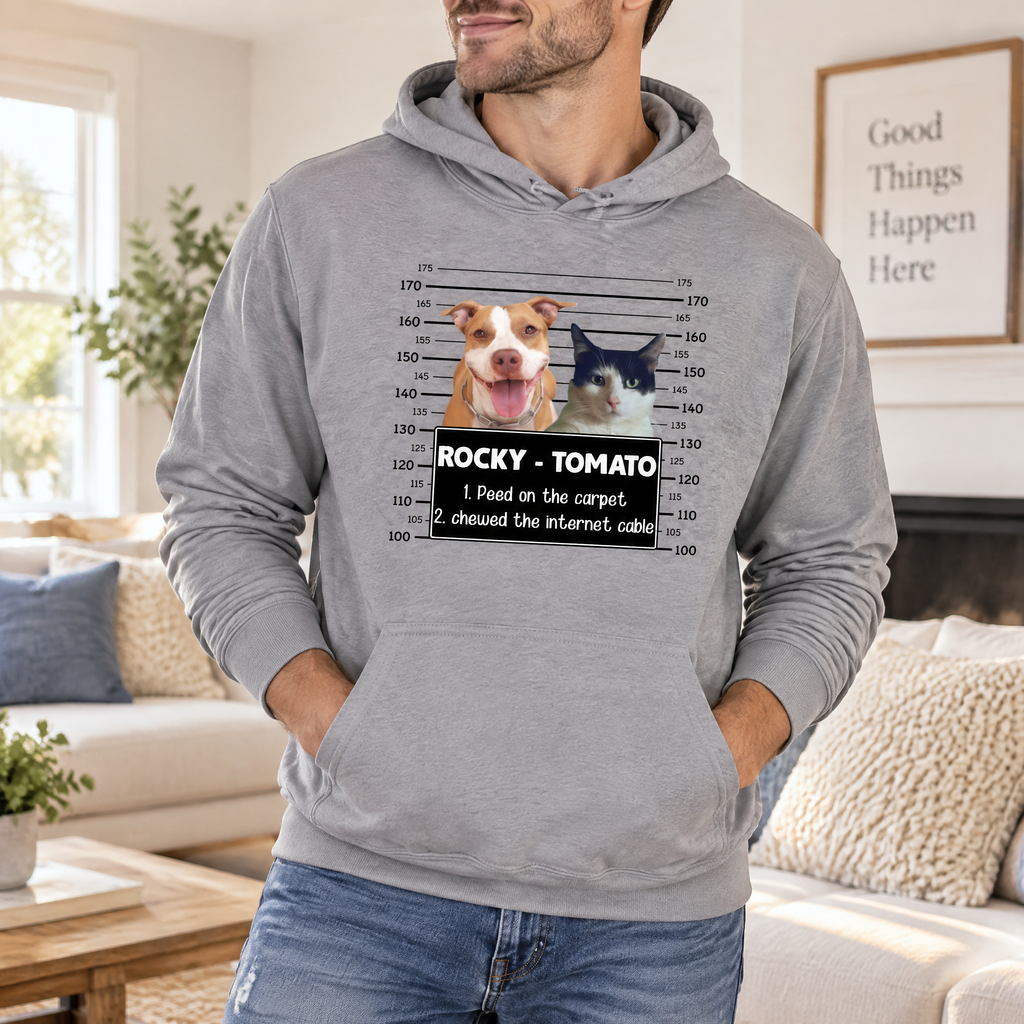 Custom Personalized Dog Mugshot T-Shirt with Photo Upload YR9SC