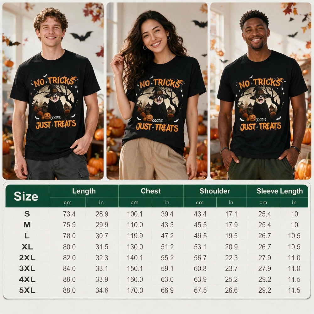 Custom Photo T-Shirt with No Tricks Just Treats Halloween Design 3W3VW