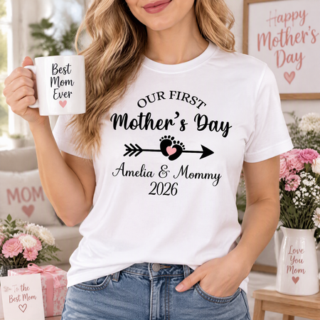 Custom Our First Mother's Day Personalized Matching T-Shirt UA0O1
