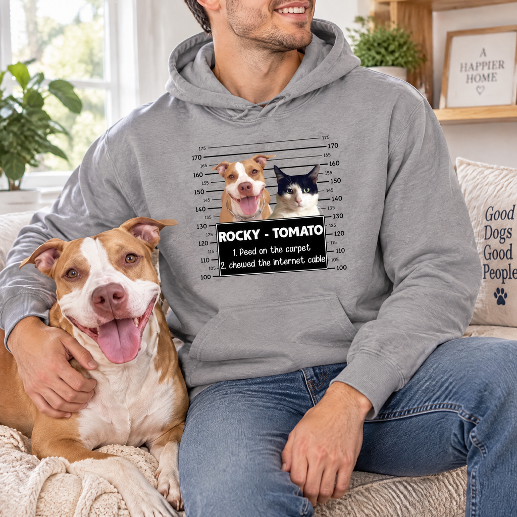 Custom Personalized Dog Mugshot T-Shirt with Photo Upload YR9SC