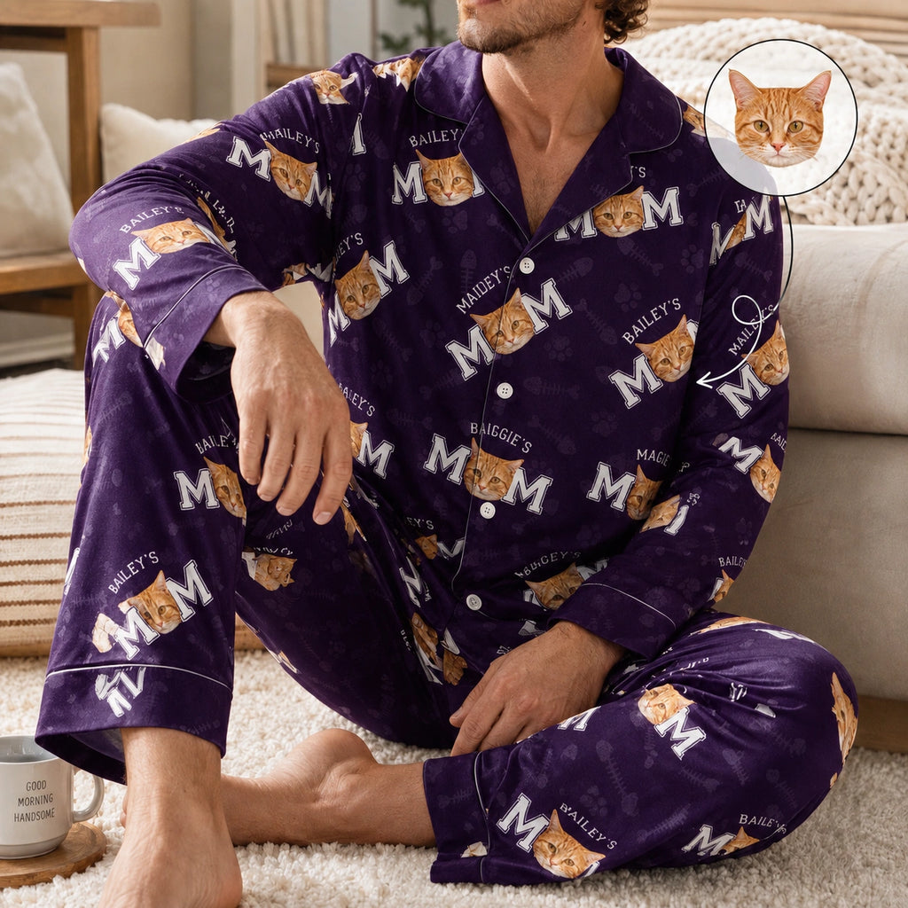 Custom Cat Dad Mom Pajamas — Gift for Dad VRQNZ