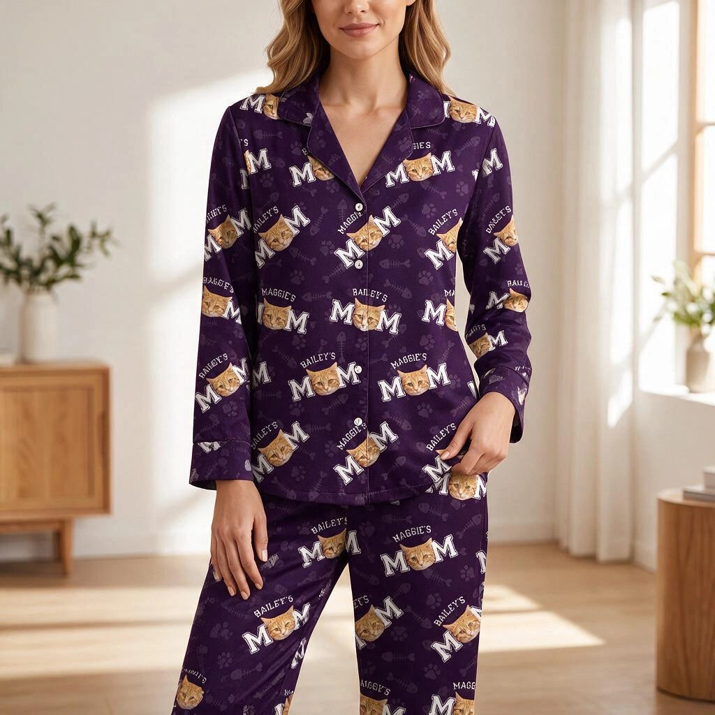 Custom Cat Dad Mom Pajamas — Gift for Dad VRQNZ