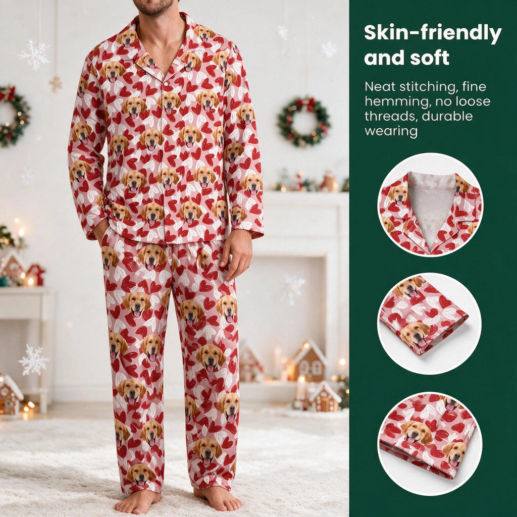Custom Dog Cat Face Pajamas — Gift for Pet Lovers VUB3Y